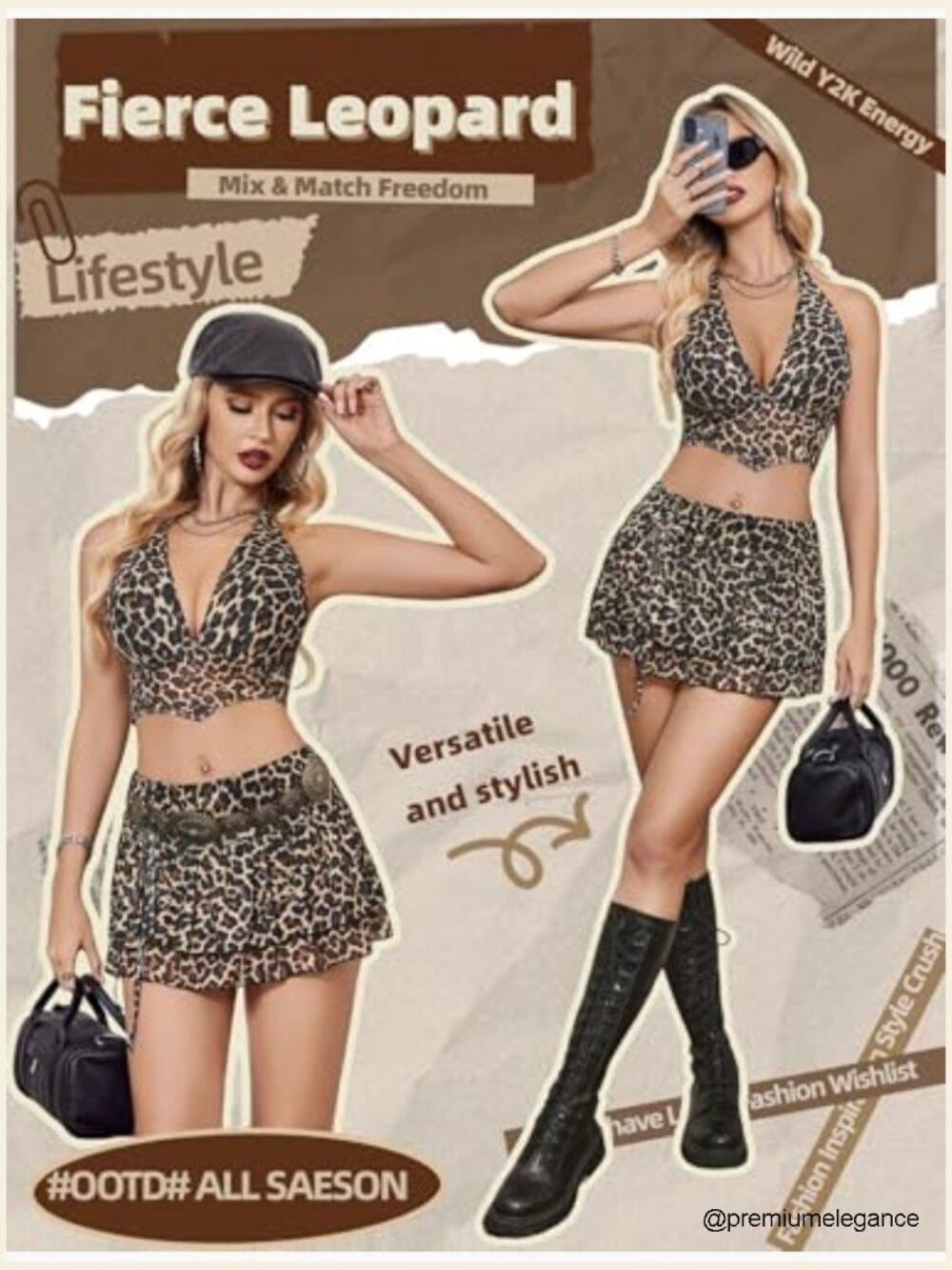 Y2K Mesh Halter Crop Top & Ruffle Mini Skirt Set Nightclub Festival Outfit - Picture 6 of 7